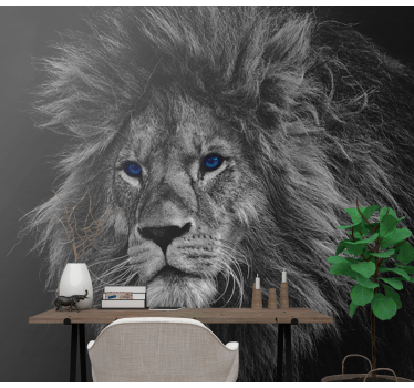 Fotomural león ilustración de león real - TenVinilo