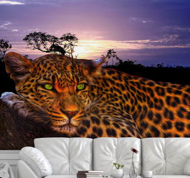 Fotomural león majestuosa mirada de leopardo - TenVinilo