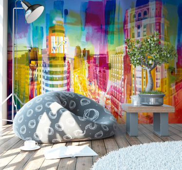 Murales Madrid Gran Vía pintada - TenVinilo