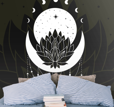 Fotomural mandala diseño luna de loto - TenVinilo
