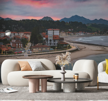 Mural de mar Ribadesella atardecer - TenVinilo