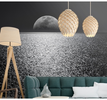 Fotomural mar vista iluminada por la luna - TenVinilo