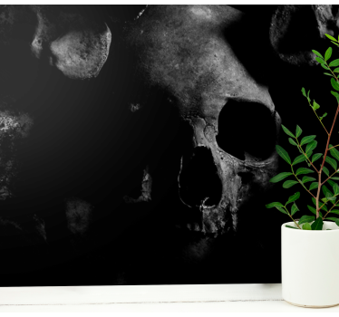 Fotomural moderno patrón de calavera oscura - TenVinilo