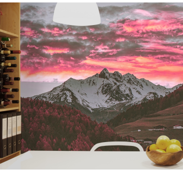 Fotomural montañas atardecer impresionante - TenVinilo