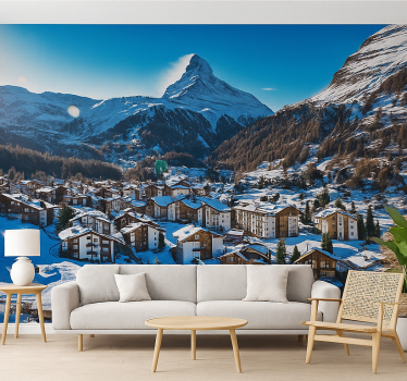 Fotomural montañas lago oeschinen, suiza - TenVinilo