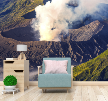 Fotomural montañas majestuosa erupción volcánica - TenVinilo
