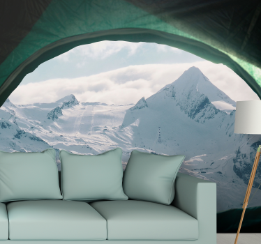 Fotomural montañas picos de nieve majestuosos - TenVinilo