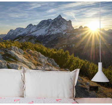 Fotomural montañas picos del amanecer majestuoso - TenVinilo