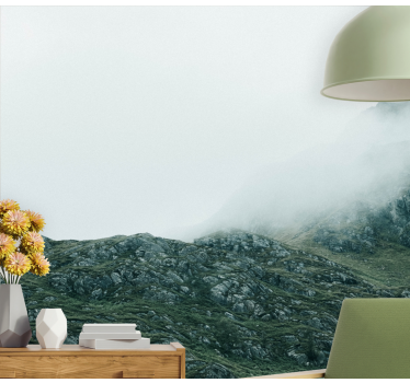 Fotomural montañas vistas en una densa niebla - TenVinilo