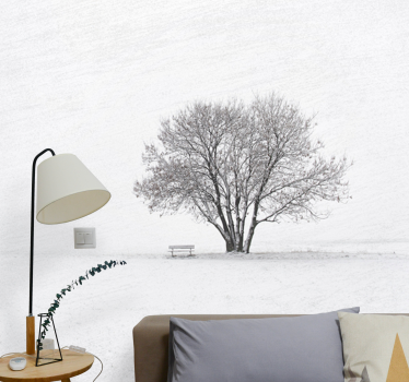 Fotomural naturaleza Árbol solitario nevado - TenVinilo