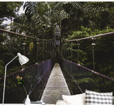 Fotomural naturaleza aventura en puente colgante - TenVinilo