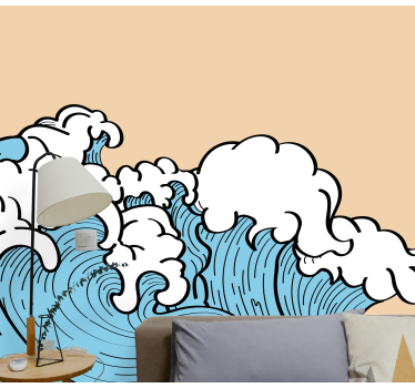 Fotomural naturaleza diseño olas del océano - TenVinilo