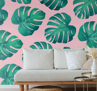 Fotomural naturaleza estampado de hojas tropicales - TenVinilo