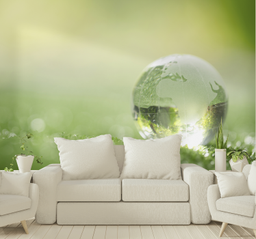Fotomural naturaleza globo sobre hierba - TenVinilo
