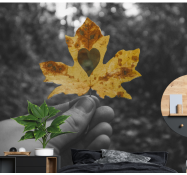Fotomural naturaleza hoja en forma de corazón - TenVinilo