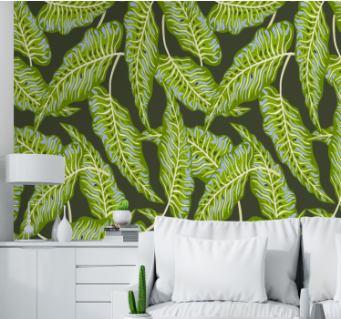 Fotomural naturaleza ilustración de hojas tropicales - TenVinilo
