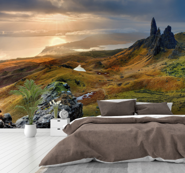 Mural pared dormitorio de naturaleza Isle of Skye - TenVinilo