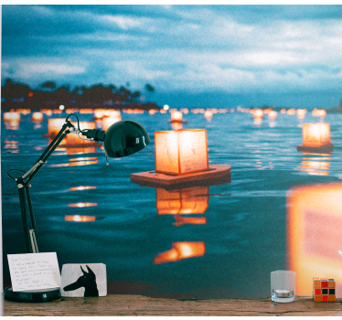 Fotomural naturaleza linternas flotantes nocturnas - TenVinilo