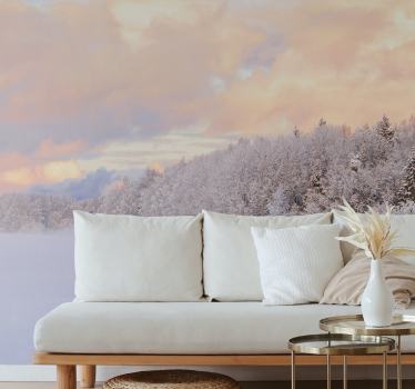 Fotomural naturaleza paisaje de bosque nevado - TenVinilo