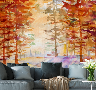 Fotomural naturaleza paisaje del bosque en otoño - TenVinilo