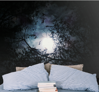 Fotomural naturaleza ramas a la luz de la luna - TenVinilo