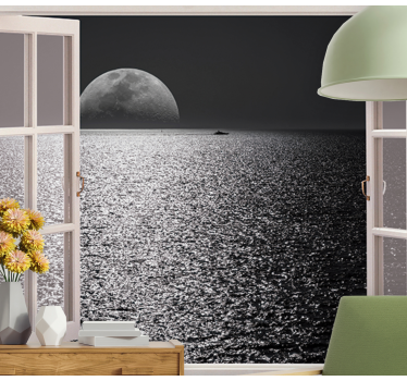 Fotomural naturaleza reflejo de la luna en el océano - TenVinilo