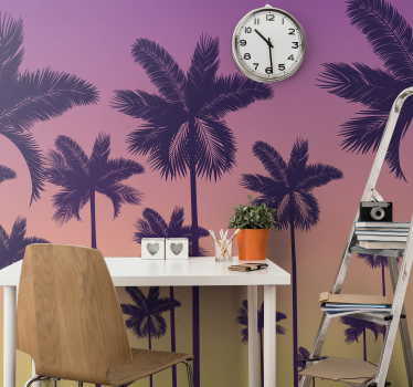 Fotomural naturaleza siluetas de palmeras tropicales - TenVinilo