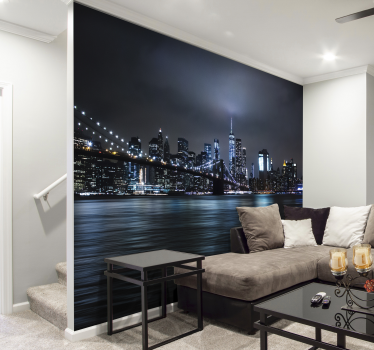 Mural New York City de noche - TenVinilo