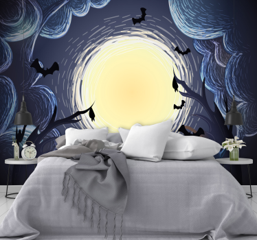 Fotomural niños Halloween luna de terror - TenVinilo