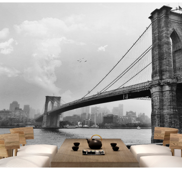 Fotomural nueva york contorno del puente de brooklyn - TenVinilo