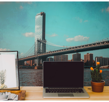 Fotomural Nueva York perspectiva del puente de brooklyn - TenVinilo