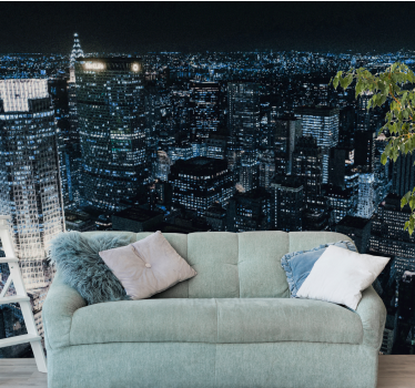 Fotomural nueva york vista del skyline nocturno - TenVinilo