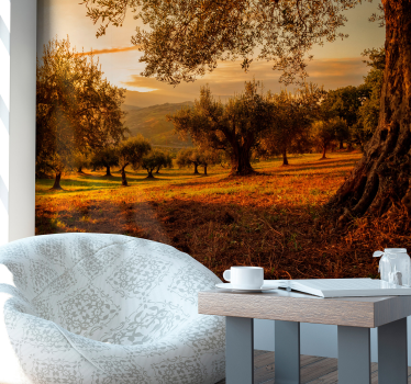 Papel pintado paisaje arboleda mediterránea - TenVinilo