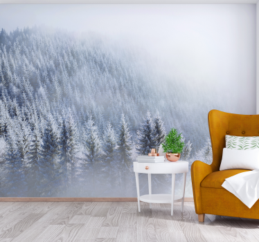 Fotomural paisaje Arboles de navidad nevados - TenVinilo