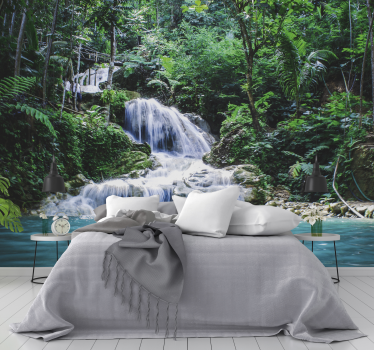 Mural de pared de paisaje bosque tropical para salón - TenVinilo