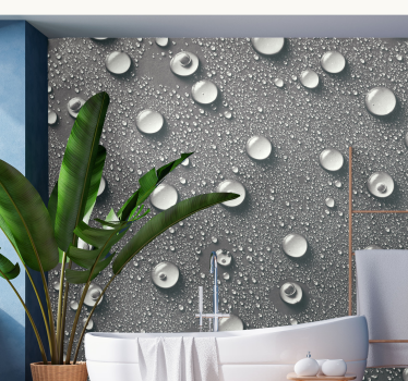 Fotomural para baño Fondo de baño con agua bub - TenVinilo
