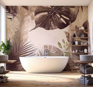 Fotomural para baño plantas tropicales - TenVinilo