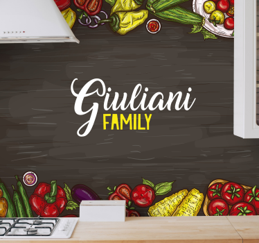 Mural para cocina con apellido de familia - TenVinilo