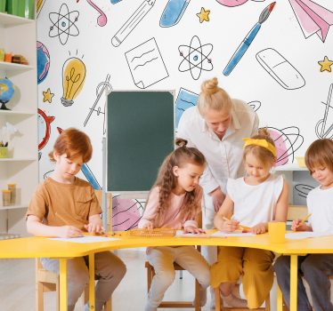Mural infantil para pared dibujos para colegio. - TenVinilo