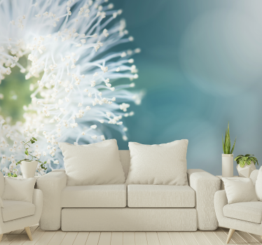 Mural pared de flores con semillas y destello - TenVinilo