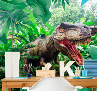 Mural infantil pared de dinosaurio T-Rex - TenVinilo