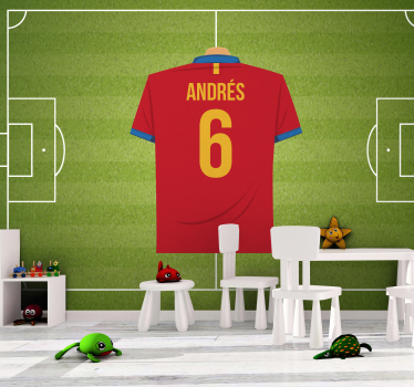 Fotomural personalizable camiseta de fútbol personalizada - TenVinilo