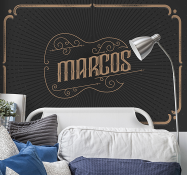 Mural para dormitorio juvenil diseño elegante personalizado - TenVinilo