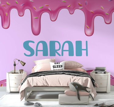 Fotomural personalizable goteo rosa - TenVinilo
