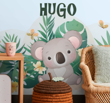 Fotomural personalizable ilustración de koala adorable - TenVinilo