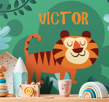 Fotomural personalizable tigre amistoso - TenVinilo