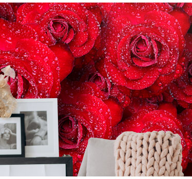 Fotomural rosas rojas en flor - TenVinilo