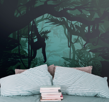 Fotomural selva exuberante escena de jungla - TenVinilo