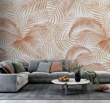 Mural de pared terracota palmeras exóticas - TenVinilo
