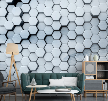 Fotomural textura diseño de patrón hexagonal - TenVinilo
